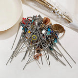 12pcs Mix Hairpin Hair Accessories For Girls Woman Jewelry Vintage Sticks Silver