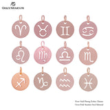 12pcs Rose Zodiac Pendant Charms DIY Jewelry Necklace Bracelet Accessories