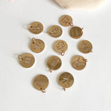 12pcs Rose Zodiac Pendant Charms DIY Jewelry Necklace Bracelet Accessories