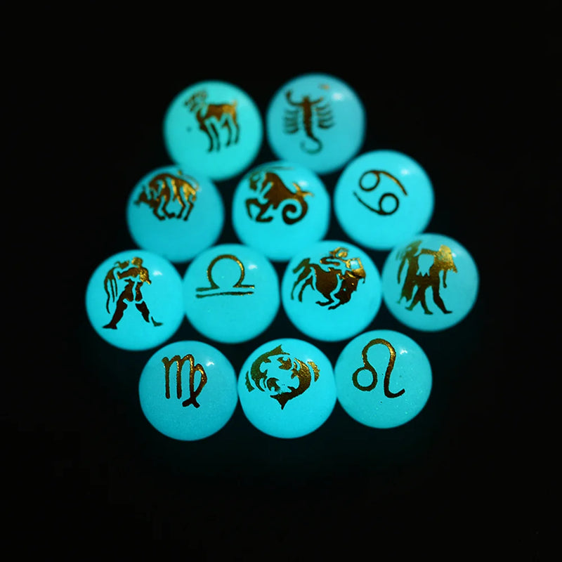 12pcs Noctilucent Bead Balls 12 Constellations DIY Jewelry Necklace Bracelets