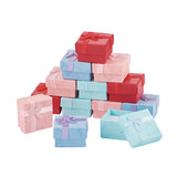 12pcs Jewelry Gift Boxes with Satin Ribbons 41x41x26mm