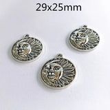 12pcs Moon Sun Charms Pendants Findings Jewelry Making Diy Necklace Crafts