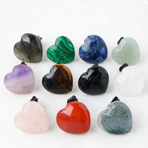 12pcs Natural Crystal Stone Heart Car Air Outlet Decoration