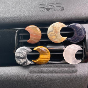 12pcs Natural Crystal Stone 30mm Moon Car Air Outlet Decoration