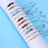 12pcs Birthstone Chip Bead Bracelet - Amethyst Rose Quartz Birthday Bracelets