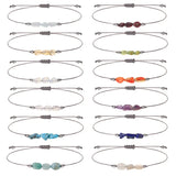 12pcs Birthstone Chip Bead Bracelet - Amethyst Rose Quartz Birthday Bracelets