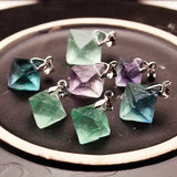 12pcs Fluorite Raw Stone Pendants for Jewelry Making
