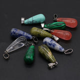 12pcs Agates Water Drop Shape Unakite Quartz Pendant 10x30mm