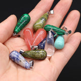 12pcs Agates Water Drop Shape Unakite Quartz Pendant 10x30mm