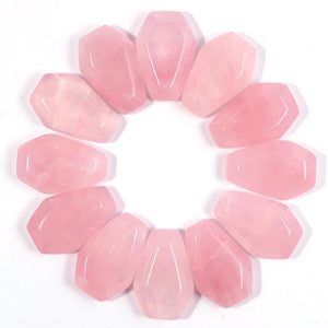 Set of 12 Rose Quartz Crystal Necklace Pendants Keychain Gemstone Beads