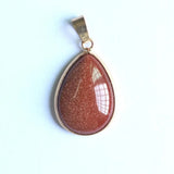 12pcs Sodalite Agates Teardrop Golden Plated Necklace Pendants