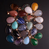 12pcs Sodalite Agates Teardrop Golden Plated Necklace Pendants