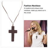 12pcs Wooden Cross Pendant Necklace for Men Women