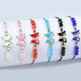 Colorful Butterfly Eyes Beaded Bracelet Set