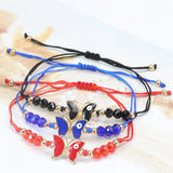 Colorful Butterfly Eyes Beaded Bracelet Set