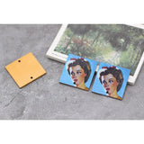 12pcs Oil Painting Wood Chip Diy Earrings Jewelry Accessories Material