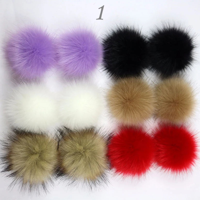 12pcs Pom-Poms for Hats Hairball DIY Crafts Handicraft Natural Fur Accessories