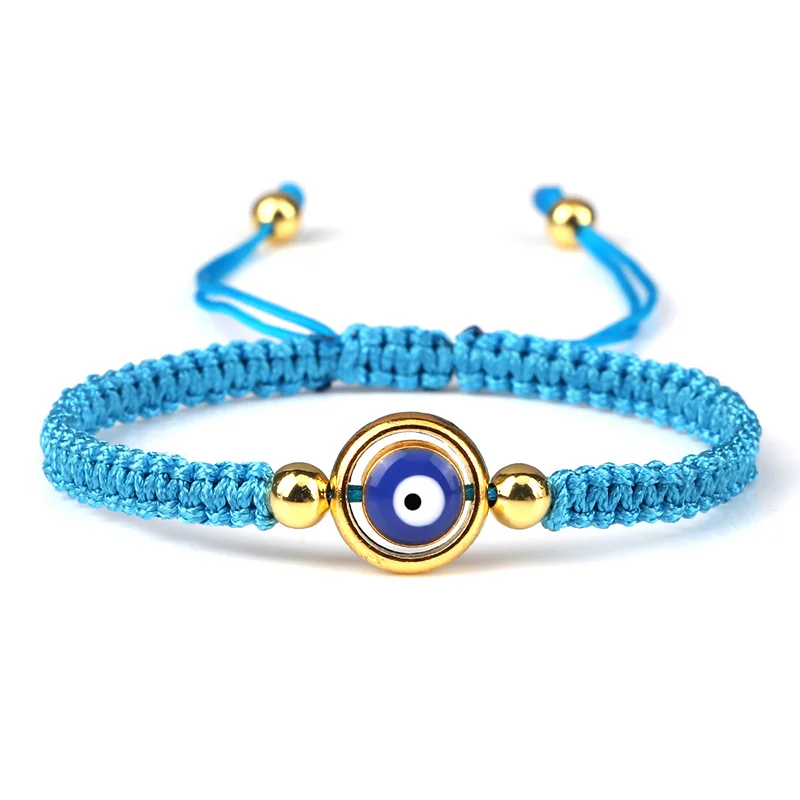12pcs Hand-woven Evil Eye Bracelet - Red Rope Braided Adjustable