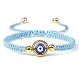 12pcs Hand-woven Evil Eye Bracelet - Red Rope Braided Adjustable