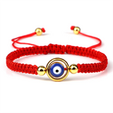 12pcs Hand-woven Evil Eye Bracelet - Red Rope Braided Adjustable