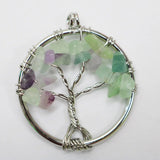 12pcs Natural Stone Tree Life Quartz Pendants 7 Chakra Necklace