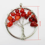 12pcs Natural Stone Tree Life Quartz Pendants 7 Chakra Necklace