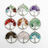 12pcs Natural Stone Tree Life Quartz Pendants 7 Chakra Necklace
