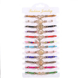 12pcs Rainbow Heart Animal Angle Rose Crystal Bracelet Women Girls