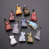 12pcs Moonstone Aquamarine Hound Charm Dog Pendant