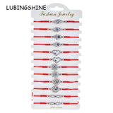 12pcs Evil Eye Bracelet Red String Fatima Hand Charms Jewelry