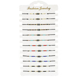 Boho Shell Heart Charms Crystal Glass Seed Beads Bracelets