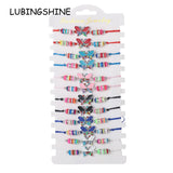 12pcs Butterfly Charms Crystal Seed Beads Bracelet Anklets Girl Kids Jewelry