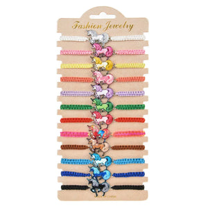 Enamel Unicorn Charms Bracelet for Women Girl Adjustable Chain Anklet