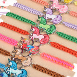 Enamel Unicorn Charms Bracelet for Women Girl Adjustable Chain Anklet