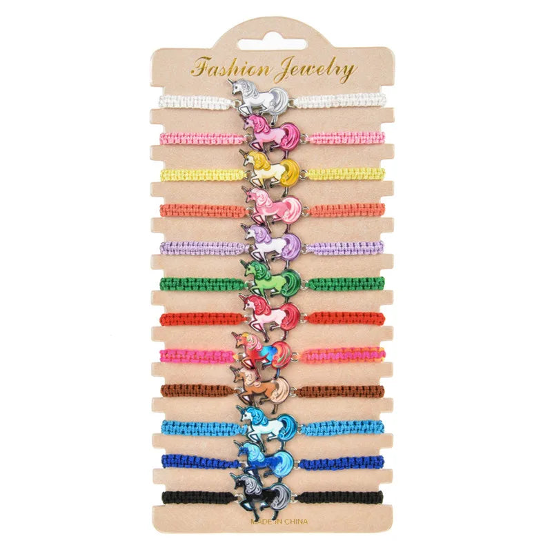 Enamel Unicorn Charms Bracelet for Women Girl Adjustable Chain Anklet