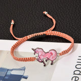 Enamel Unicorn Charms Bracelet for Women Girl Adjustable Chain Anklet