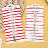 Braid Rope Bracelet Set Crystal Eyes Tree of Life Heart Pendant Charms