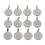 Stainless Steel 12 Constellation Zodiac Sign Charm Set Jewelry