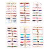 12pcs Multicolor Crystal Hamsa Hand Evil Eye Charm Bracelet