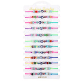 12pcs Multicolor Evil Eye Charms Bracelets Crystal Bead Adjustable Anklets