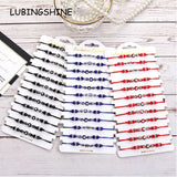 12pcs Multicolor Evil Eye Charms Bracelets Crystal Bead Adjustable Anklets