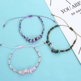 12pcs Natural Stone 7 Chakra Bracelets Healing Crystal Anklet Jewelry