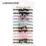12pcs Natural Stone 7 Chakra Bracelets Healing Crystal Anklet Jewelry