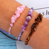 12pcs Natural Stone 7 Chakra Bracelets Healing Crystal Anklet Jewelry