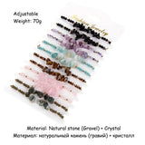 12pcs Natural Stone 7 Chakra Bracelets Healing Crystal Anklet Jewelry
