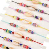 12pcs Shell Bracelets for Women Child Rhinestones Adjustable Charms Anklets