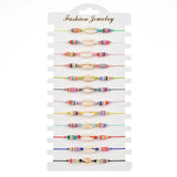 12pcs Shell Bracelets for Women Child Rhinestones Adjustable Charms Anklets