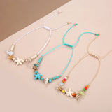12pcs Shell Bracelets Conch Anklets Turquoise Beach Foot Chains Charms