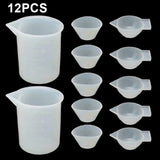 12pcs Silicone Mixing Stirrer Dropper Measuring Cups DIY Jewelry Making Tool Kit