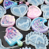 12pcs Silicone Shaker Mold DIY Resin Casting Jewelry Pendant Making Mould Tool